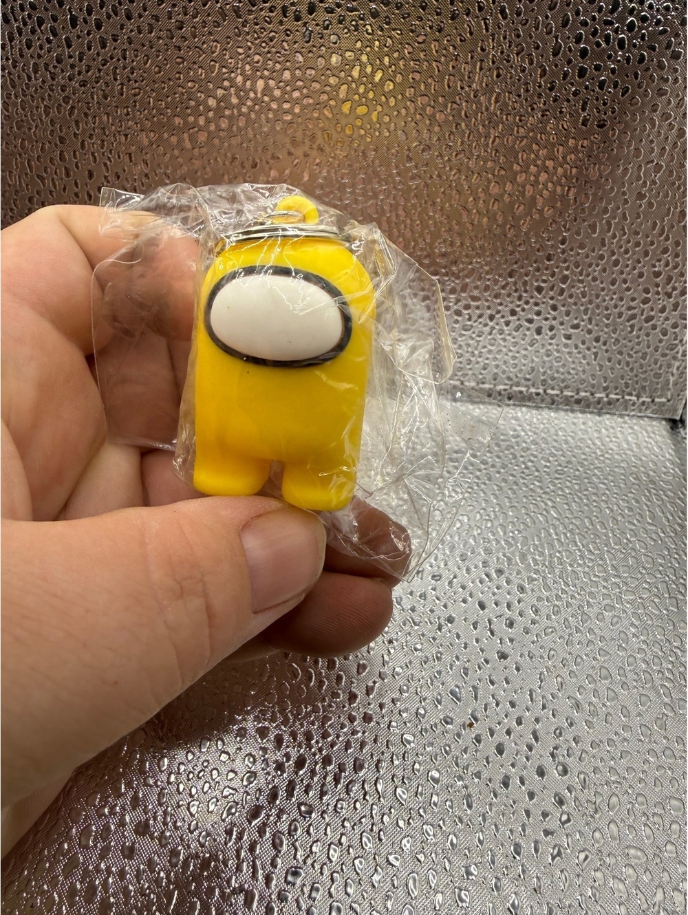 Yellow Among Us Crewmate Keychain Figure